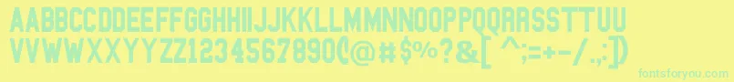 Blockbusted Font – Green Fonts on Yellow Background