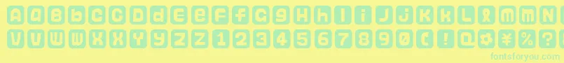 Czcionka Hanko – zielone czcionki na żółtym tle