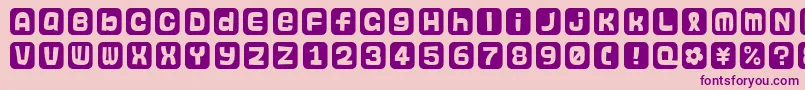 フォントHanko – ピンクの背景に紫のフォント