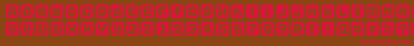 フォントHanko – 赤い文字が茶色の背景にあります。