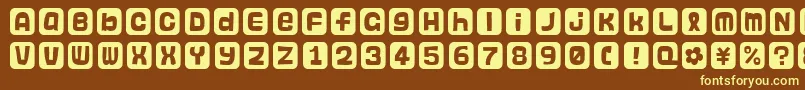 Hanko Font – Yellow Fonts on Brown Background