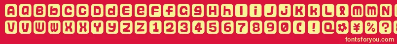 Hanko Font – Yellow Fonts on Red Background