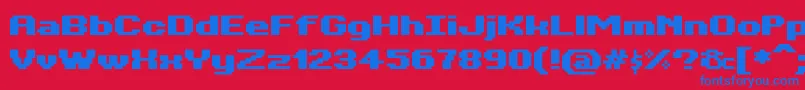 BitKitwideHeavy Font – Blue Fonts on Red Background