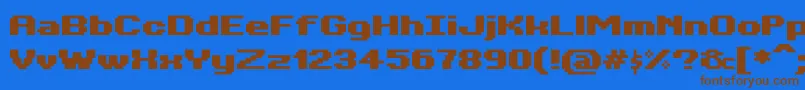 BitKitwideHeavy Font – Brown Fonts on Blue Background