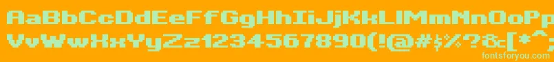 BitKitwideHeavy Font – Green Fonts on Orange Background