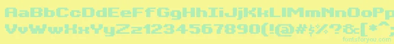 フォントBitKitwideHeavy – 黄色い背景に緑の文字