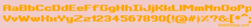 Czcionka BitKitwideHeavy – pomarańczowe czcionki na różowym tle