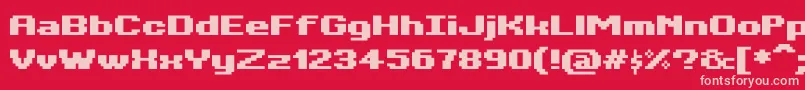 フォントBitKitwideHeavy – 赤い背景にピンクのフォント