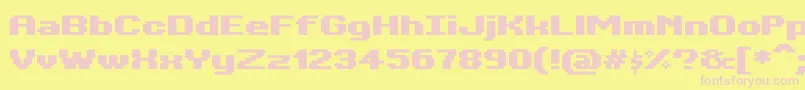 BitKitwideHeavy Font – Pink Fonts on Yellow Background