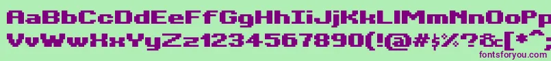 Шрифт BitKitwideHeavy – фиолетовые шрифты на зелёном фоне