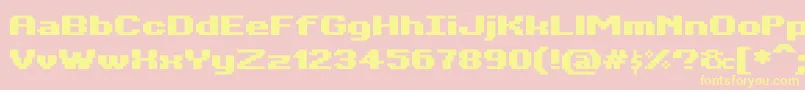BitKitwideHeavy Font – Yellow Fonts on Pink Background