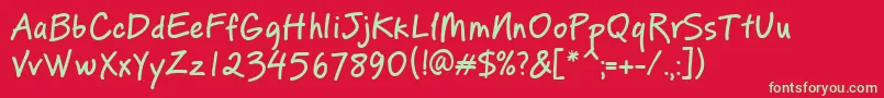 PfreminderproMedium Font – Green Fonts on Red Background