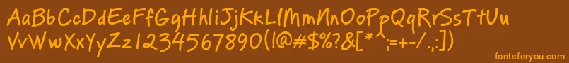 Czcionka PfreminderproMedium – pomarańczowe czcionki na brązowym tle