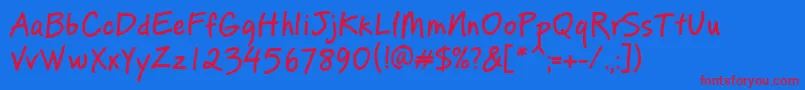 フォントPfreminderproMedium – 赤い文字の青い背景