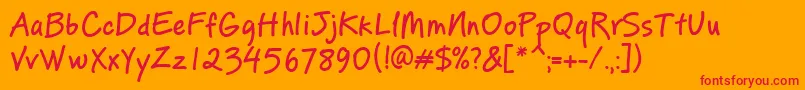 フォントPfreminderproMedium – オレンジの背景に赤い文字