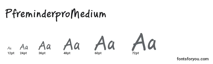 PfreminderproMedium Font Sizes