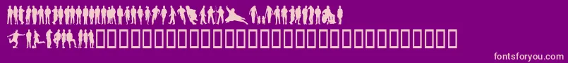 Ihminen-fontti – vaaleanpunaiset fontit violetilla taustalla