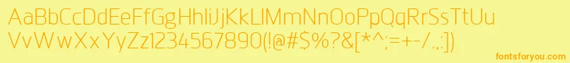 JuhlLight Font – Orange Fonts on Yellow Background
