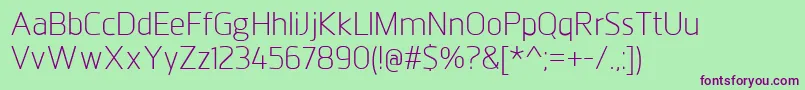 JuhlLight Font – Purple Fonts on Green Background