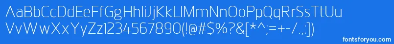 JuhlLight Font – White Fonts on Blue Background
