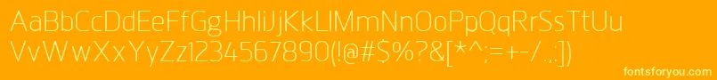 JuhlLight Font – Yellow Fonts on Orange Background