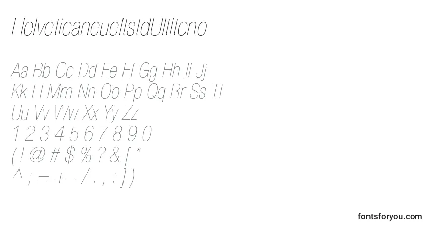 Czcionka HelveticaneueltstdUltltcno – alfabet, cyfry, specjalne znaki