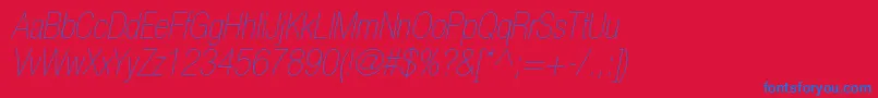 HelveticaneueltstdUltltcno-Schriftart – Blaue Schriften auf rotem Hintergrund