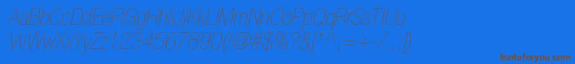 HelveticaneueltstdUltltcno Font – Brown Fonts on Blue Background