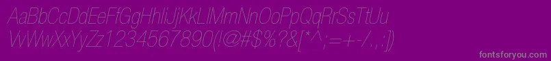 HelveticaneueltstdUltltcno Font – Gray Fonts on Purple Background
