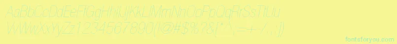 HelveticaneueltstdUltltcno Font – Green Fonts on Yellow Background