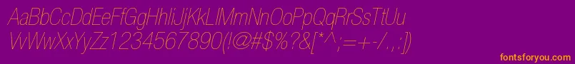 HelveticaneueltstdUltltcno Font – Orange Fonts on Purple Background