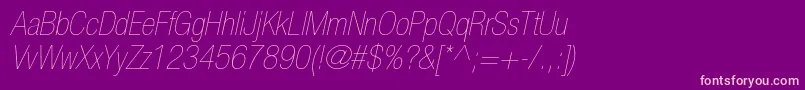 HelveticaneueltstdUltltcno Font – Pink Fonts on Purple Background
