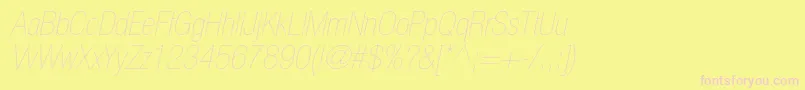 HelveticaneueltstdUltltcno Font – Pink Fonts on Yellow Background