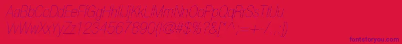 HelveticaneueltstdUltltcno Font – Purple Fonts on Red Background