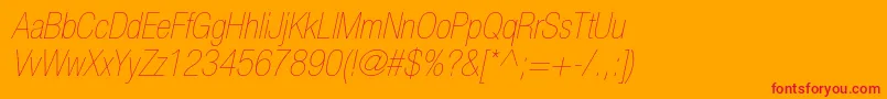 HelveticaneueltstdUltltcno Font – Red Fonts on Orange Background