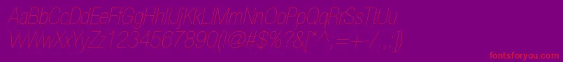 HelveticaneueltstdUltltcno Font – Red Fonts on Purple Background