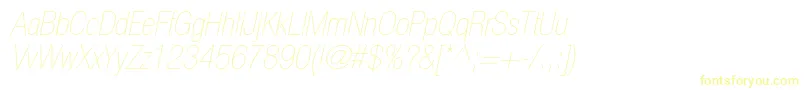 HelveticaneueltstdUltltcno Font – Yellow Fonts on White Background