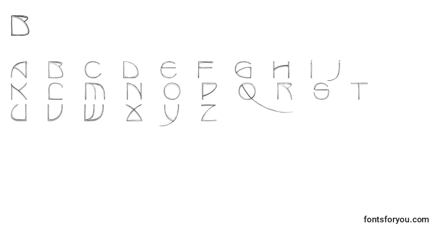 Fuente Benjamincaps - alfabeto, números, caracteres especiales