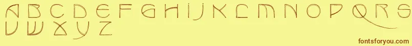 Benjamincaps Font – Brown Fonts on Yellow Background