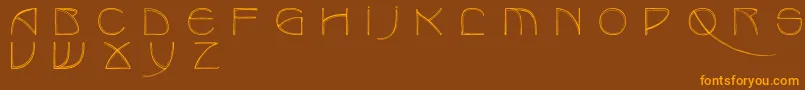 Benjamincaps Font – Orange Fonts on Brown Background