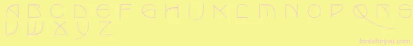 Benjamincaps Font – Pink Fonts on Yellow Background