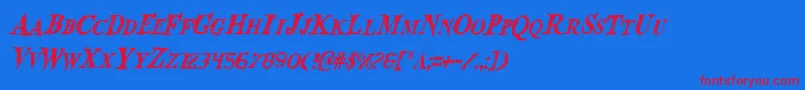 Bloodcrowci-Schriftart – Rote Schriften auf blauem Hintergrund