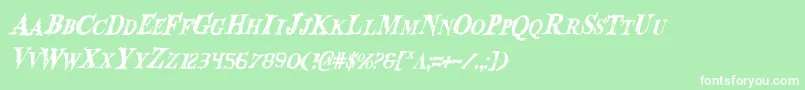 Bloodcrowci-Schriftart – Weiße Schriften auf grünem Hintergrund