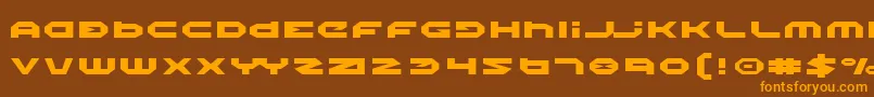 フォントHaloExpanded – オレンジ色の文字が茶色の背景にあります。