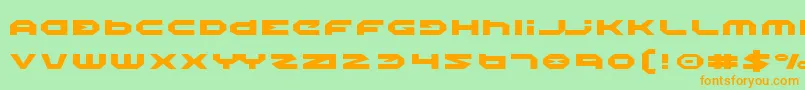フォントHaloExpanded – オレンジの文字が緑の背景にあります。
