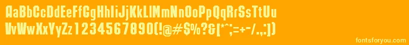 フォントRubic – オレンジの背景に黄色の文字