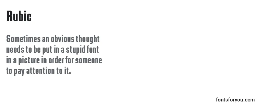Review of the Rubic Font