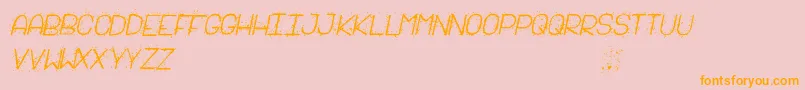 SalpicadoSt-Schriftart – Orangefarbene Schriften auf rosa Hintergrund