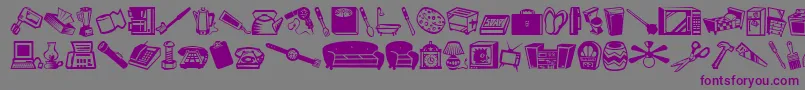 MiniPicsLilStuff Font – Purple Fonts on Gray Background