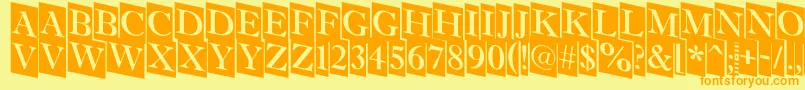 AAntiquettltrdcmdn Font – Orange Fonts on Yellow Background